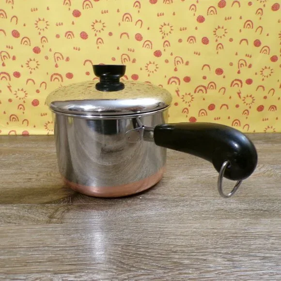 REVERE WARE Vintage 2 Qt Stainless Saucepan Copper Bottom, Rome NY, USA - Picture 5 of 13